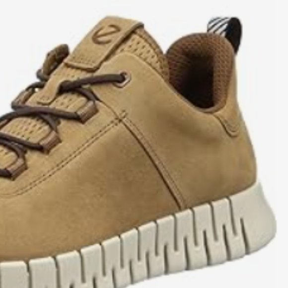 NEW ECCO Mens Gruuv Leather Fashion Sneaker Sz 7/7.5 camel nubuck/tan - Picture 8 of 8